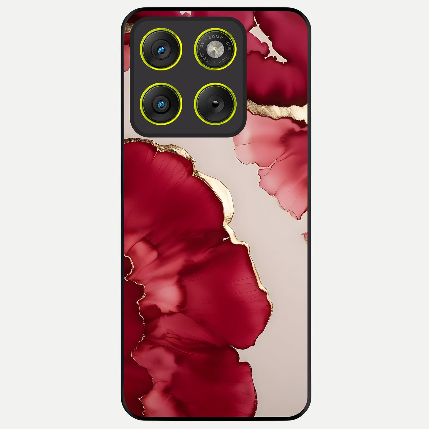  Pink And White Marble Glass Case For Moto Edge 70 back cover – full design glossy printed glass finish
