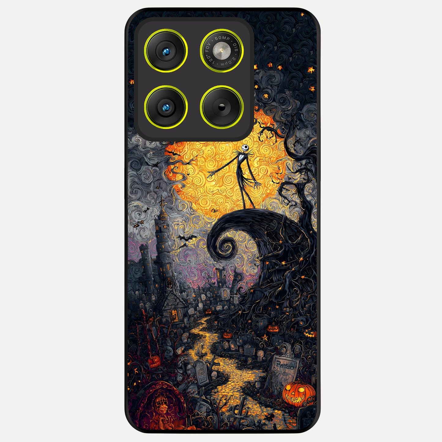  Pumpkin Moonlight Tale Glass Case For Moto Edge 70 back cover – full design glossy printed glass finish