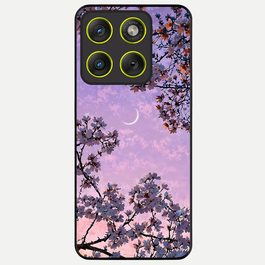  Purple Serenity Moon Glass Case For Moto Edge 70 back cover – full design glossy printed glass finish