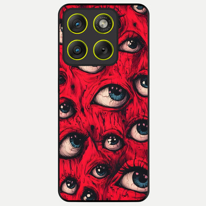 Red Eyes Pattern Glass Case For Moto Edge 70 back cover – full design glossy printed glass finish