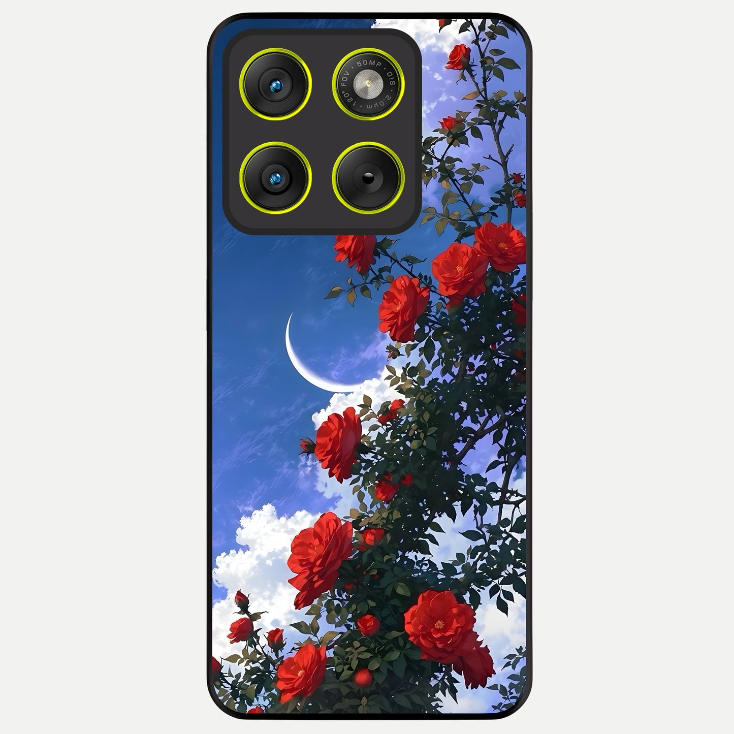  Rose Drift Flowers Glass Case For Moto Edge 70 back cover – full design glossy printed glass finish