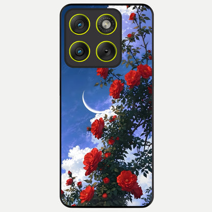  Rose Drift Flowers Glass Case For Moto Edge 70 back cover – full design glossy printed glass finish