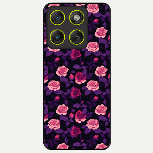  Rose Garden Twilight Glass Case For Moto Edge 70 back cover – full design glossy printed glass finish