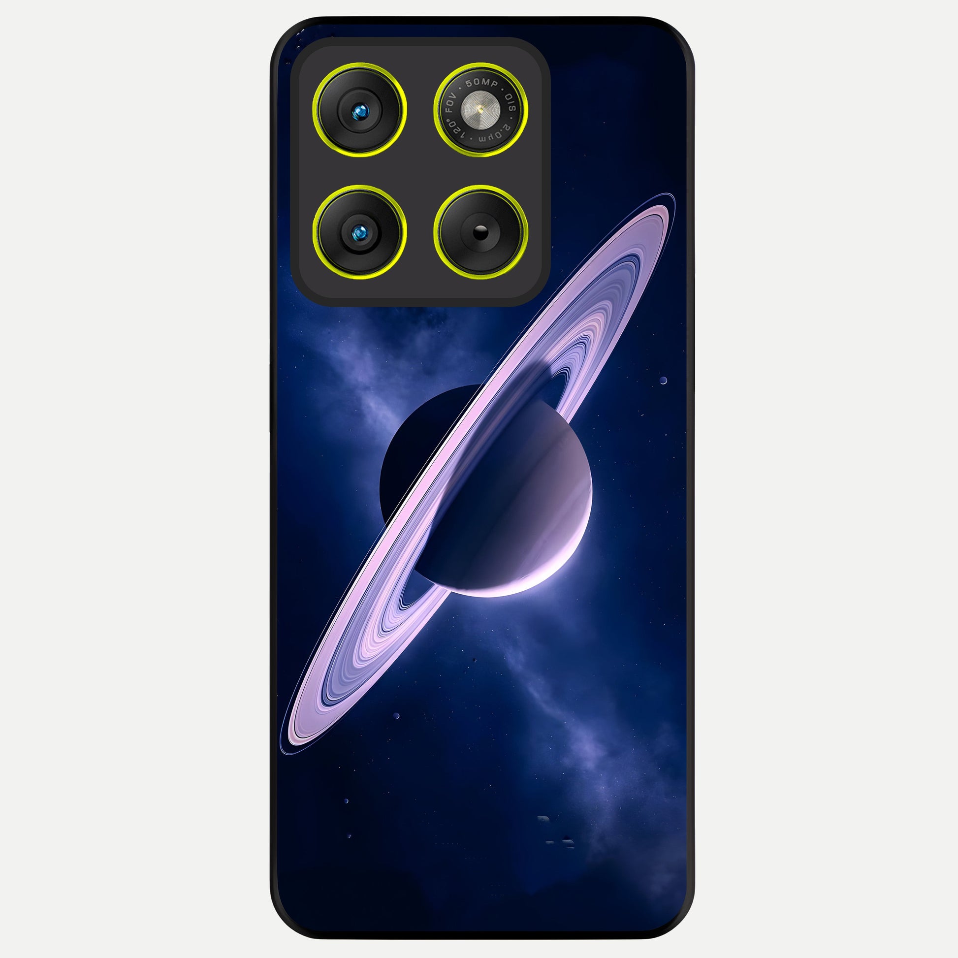  Saturn Ring Mystique Glass Case For Moto Edge 70 back cover – full design glossy printed glass finish