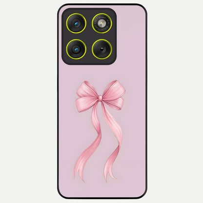  Soft Blush Bow Glass Case For Moto Edge 70 back cover – full design glossy printed glass finish