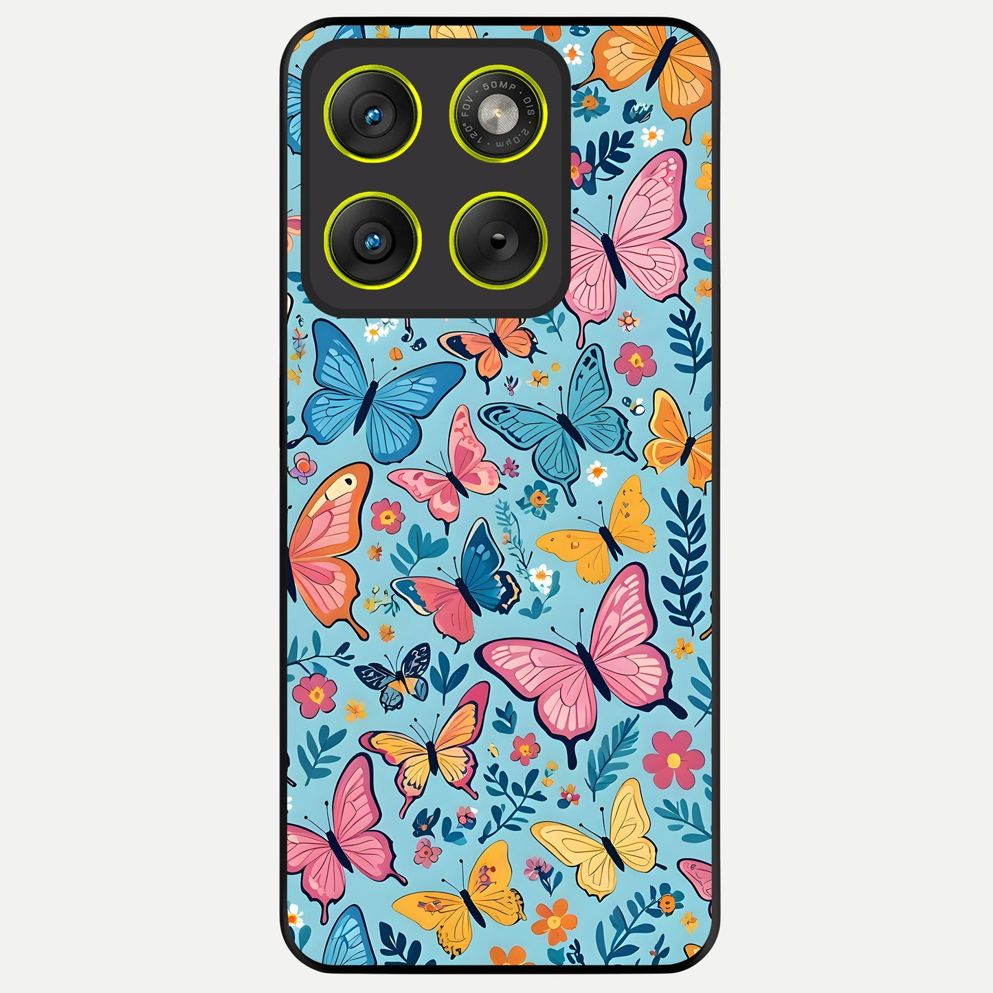  Spring Wing Garden Glass Case For Moto Edge 70 back cover – full design glossy printed glass finish