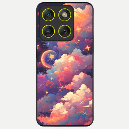  Starlit Dream Clouds Glass Case For Moto Edge 70 back cover – full design glossy printed glass finish