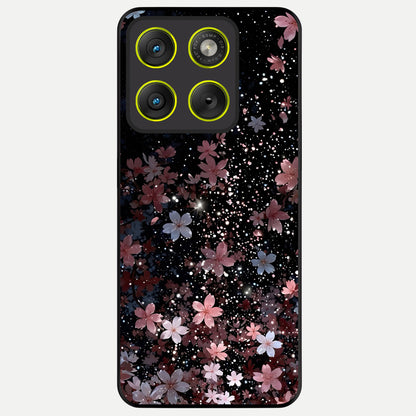  Starlit Flower Dreams Glass Case For Moto Edge 70 back cover – full design glossy printed glass finish