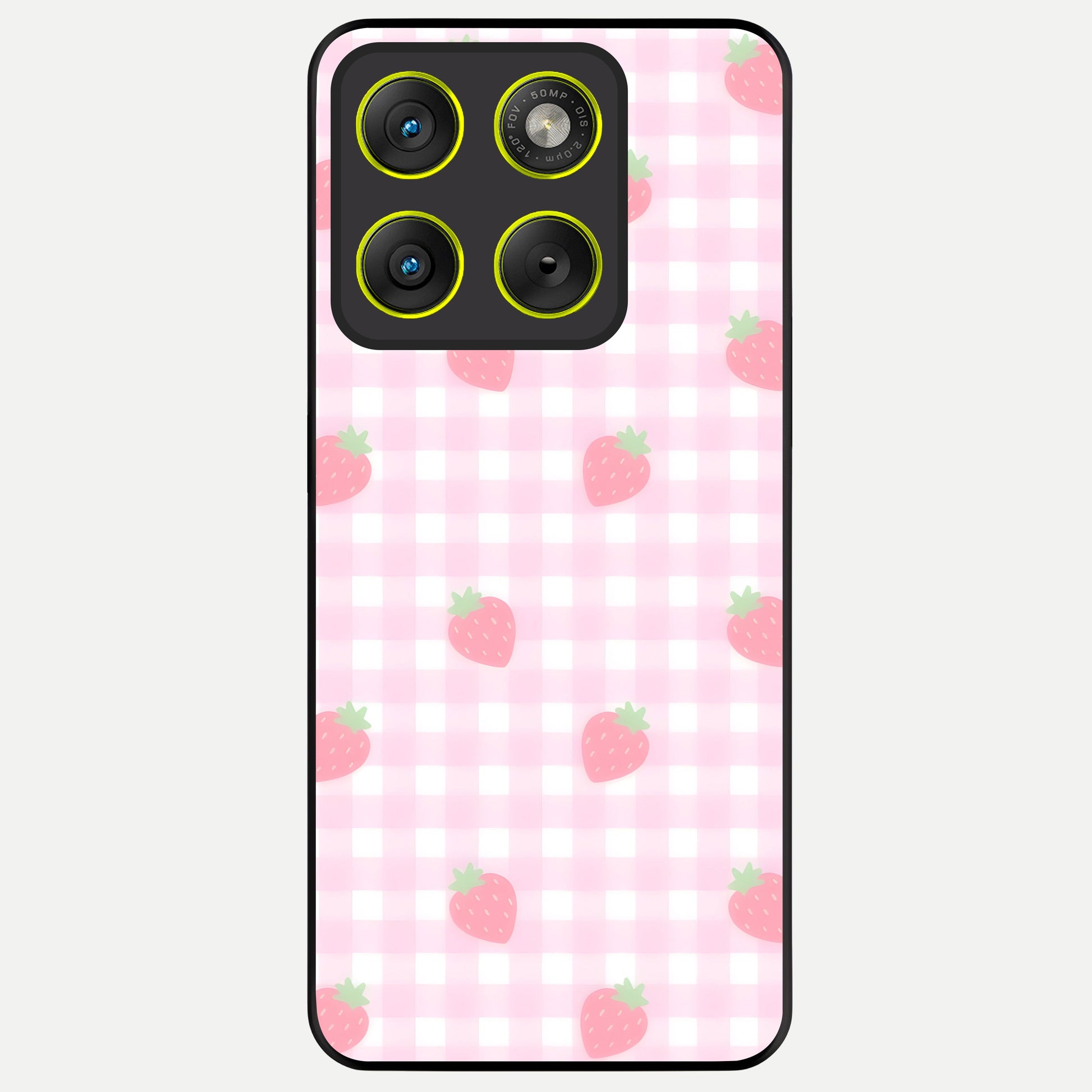  Strawberry Picnic Love Glass Case For Moto Edge 70 back cover – full design glossy printed glass finish
