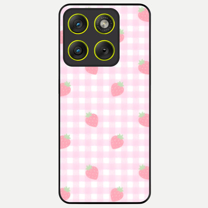  Strawberry Picnic Love Glass Case For Moto Edge 70 back cover – full design glossy printed glass finish
