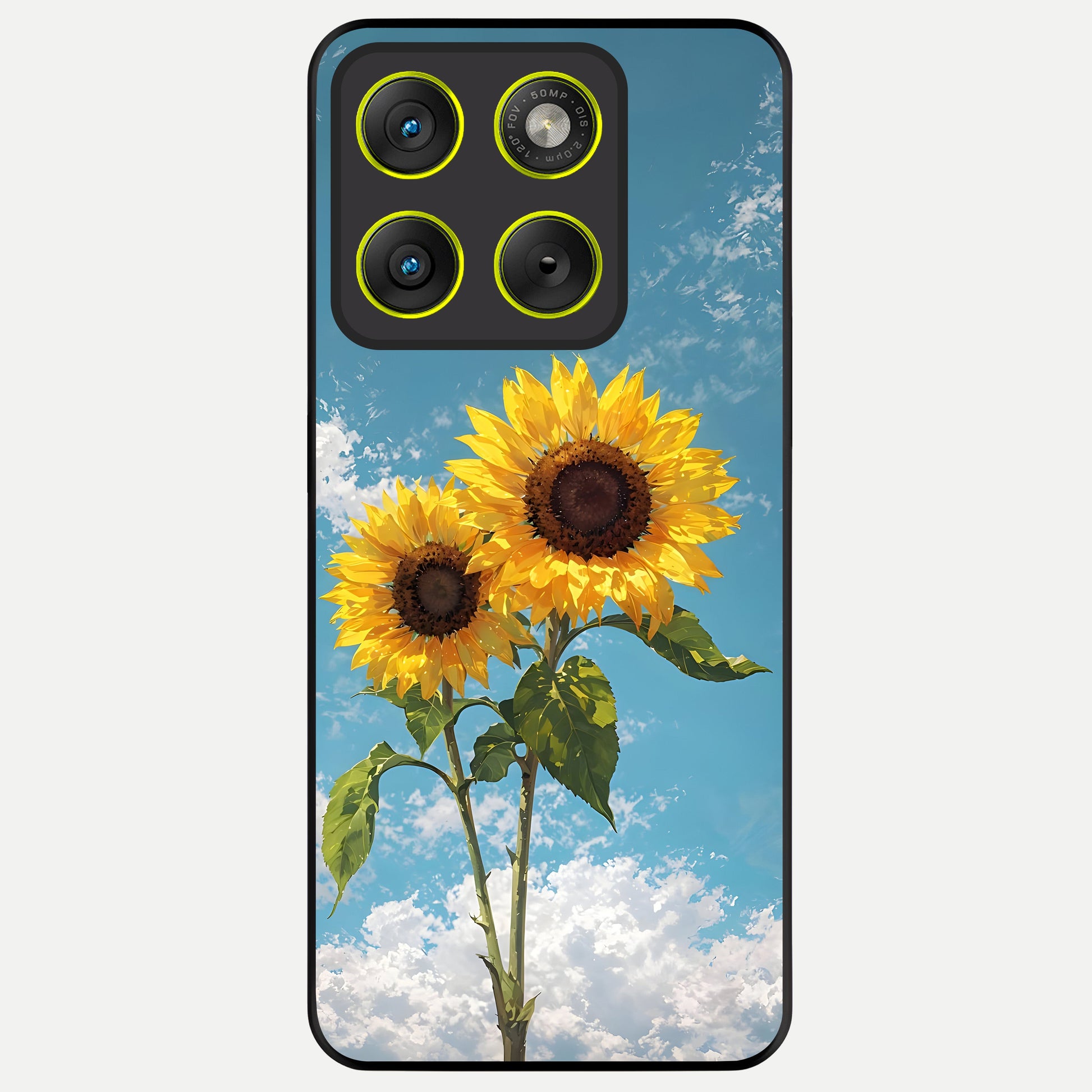  Sunlit Daisy Glow Glass Case For Moto Edge 70 back cover – full design glossy printed glass finish