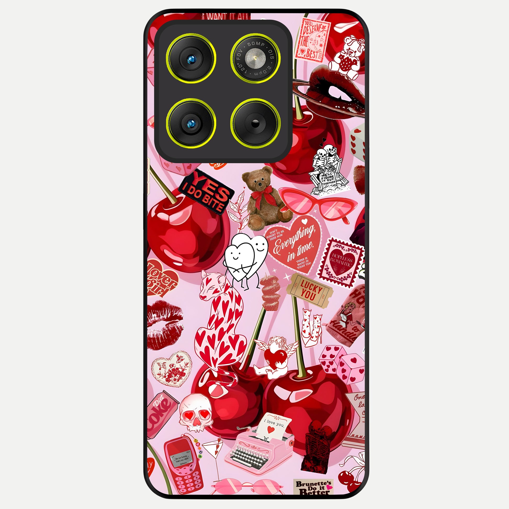  Sweet Cherry Chaos Glass Case For Moto Edge 70 back cover – full design glossy printed glass finish