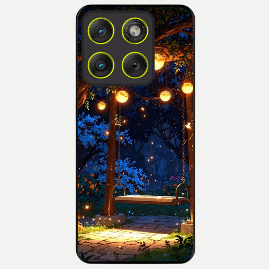  Twilight Garden Swing Glass Case For Moto Edge 70 back cover – full design glossy printed glass finish