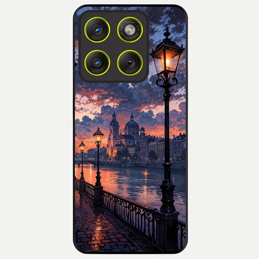  Twilight River Lights Glass Case For Moto Edge 70 back cover – full design glossy printed glass finish
