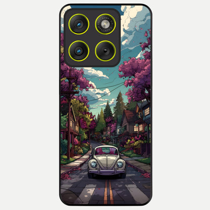  Vintage Street Drive Glass Case For Moto Edge 70 back cover – full design glossy printed glass finish