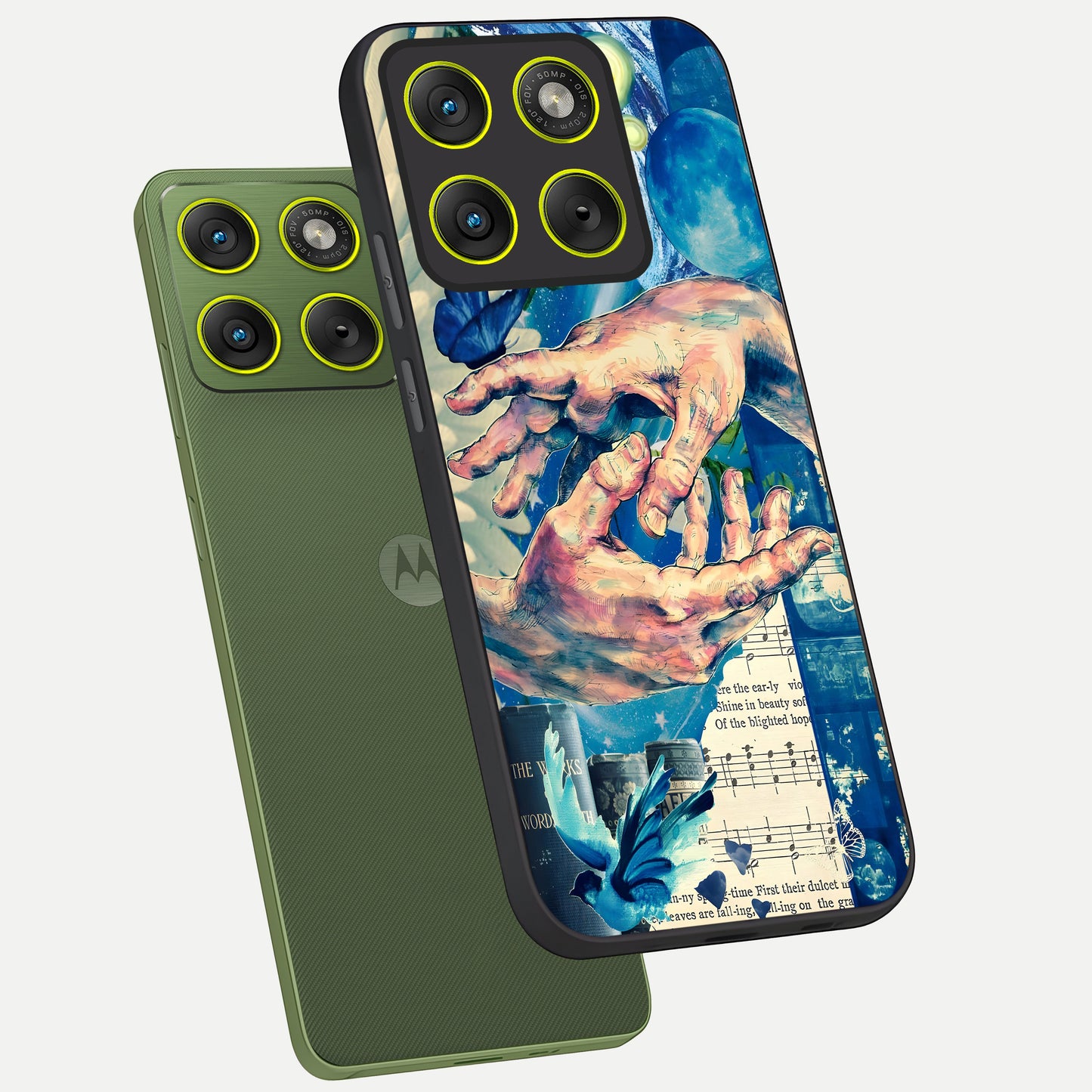  Aesthetic Divider phone case For Moto Edge 70 showing premium glass back cover with detailed artwork