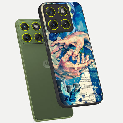  Aesthetic Divider phone case For Moto Edge 70 showing premium glass back cover with detailed artwork