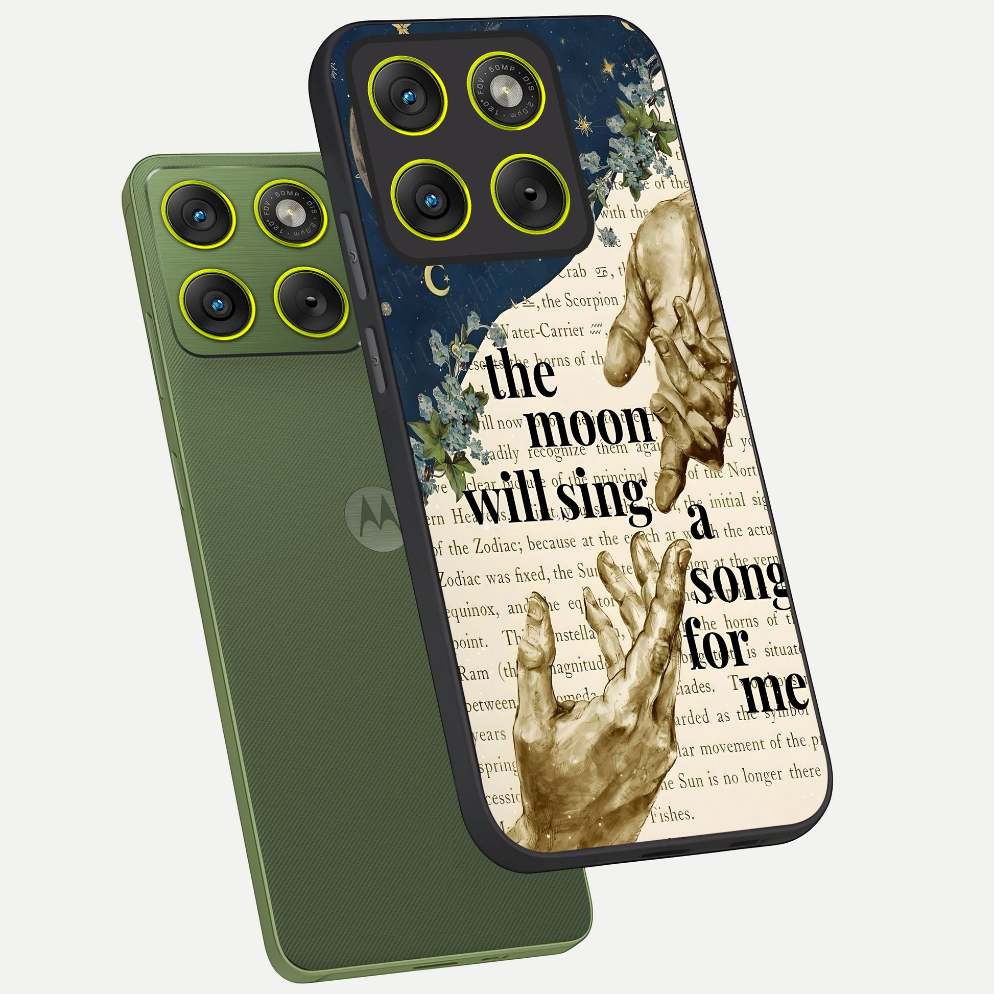 Aesthetic Divine phone case For Moto Edge 70 showing premium glass back cover with detailed artwork