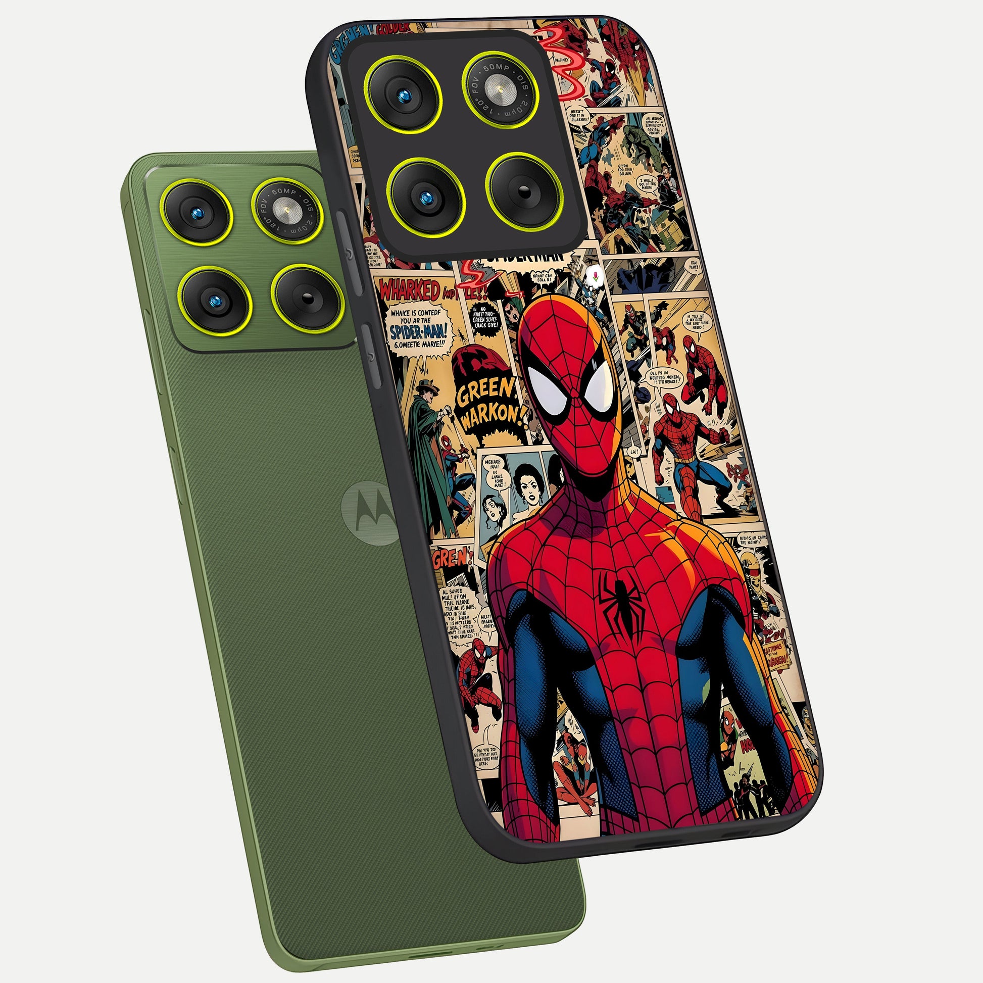  Aesthetic Spider phone case For Moto Edge 70 showing premium glass back cover with detailed artwork