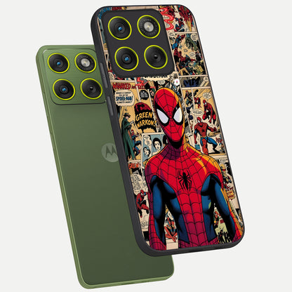  Aesthetic Spider phone case For Moto Edge 70 showing premium glass back cover with detailed artwork