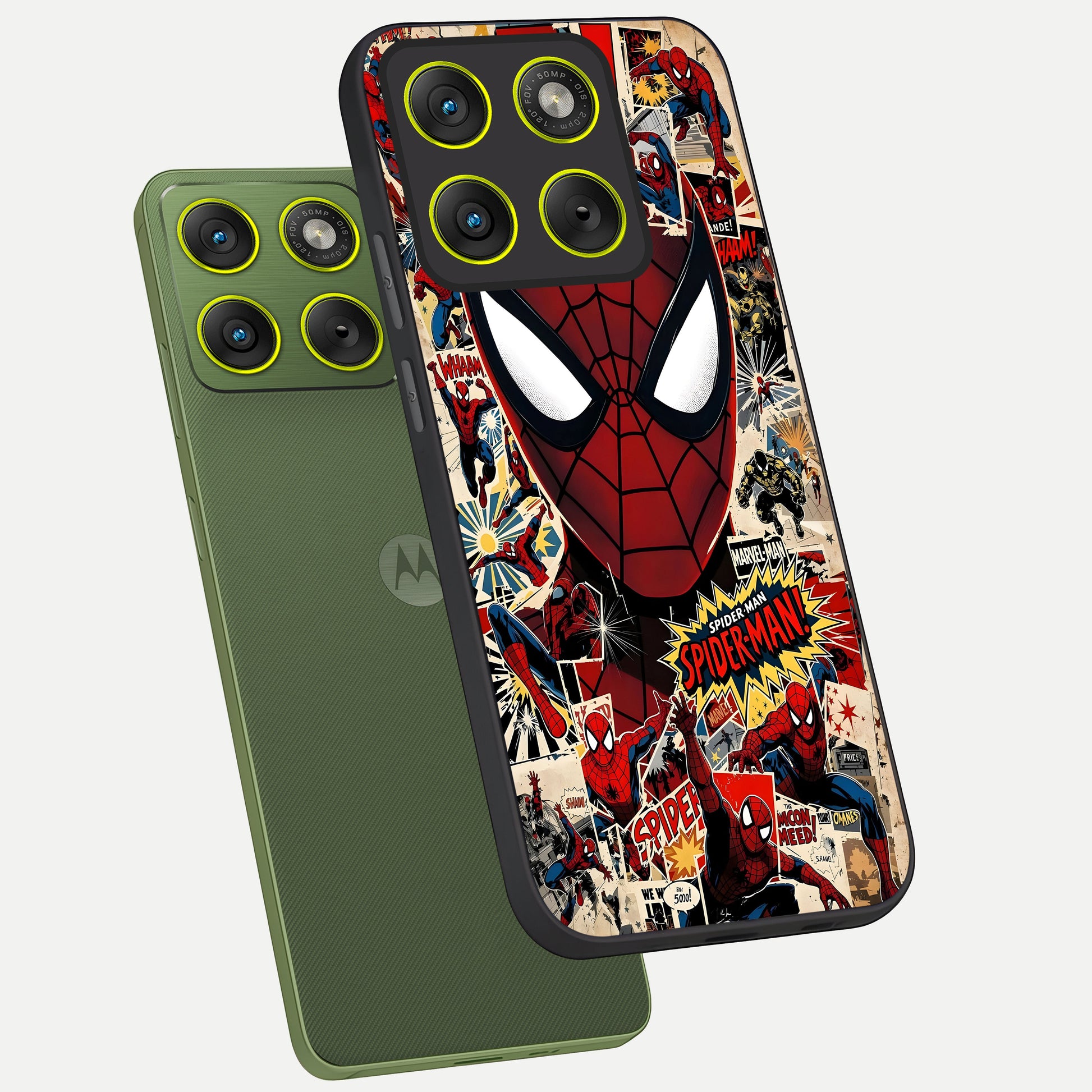 Aesthetic Wonder Spider phone case For Moto Edge 70 showing premium glass back cover with detailed artwork