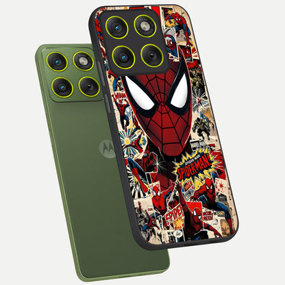  Aesthetic Wonder Spider phone case For Moto Edge 70 showing premium glass back cover with detailed artwork