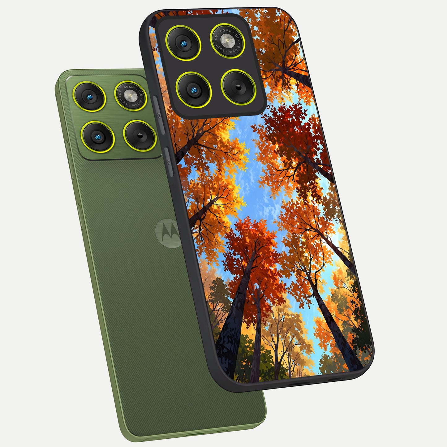  Autumn Sky Rise phone case For Moto Edge 70 showing premium glass back cover with detailed artwork