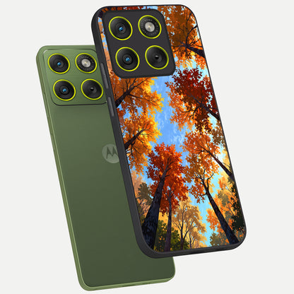  Autumn Sky Rise phone case For Moto Edge 70 showing premium glass back cover with detailed artwork