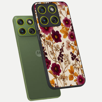  Autumn Wine Bloom phone case For Moto Edge 70 showing premium glass back cover with detailed artwork