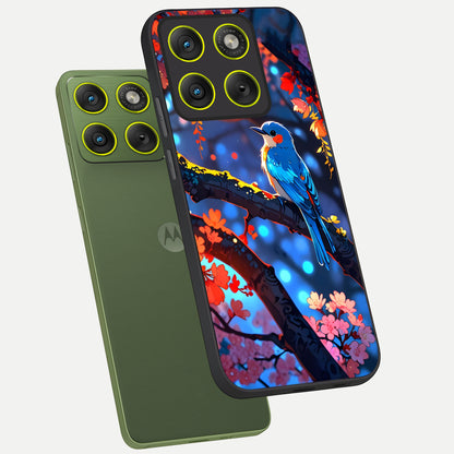  Blooming Water Drift phone case For Moto Edge 70 showing premium glass back cover with detailed artwork