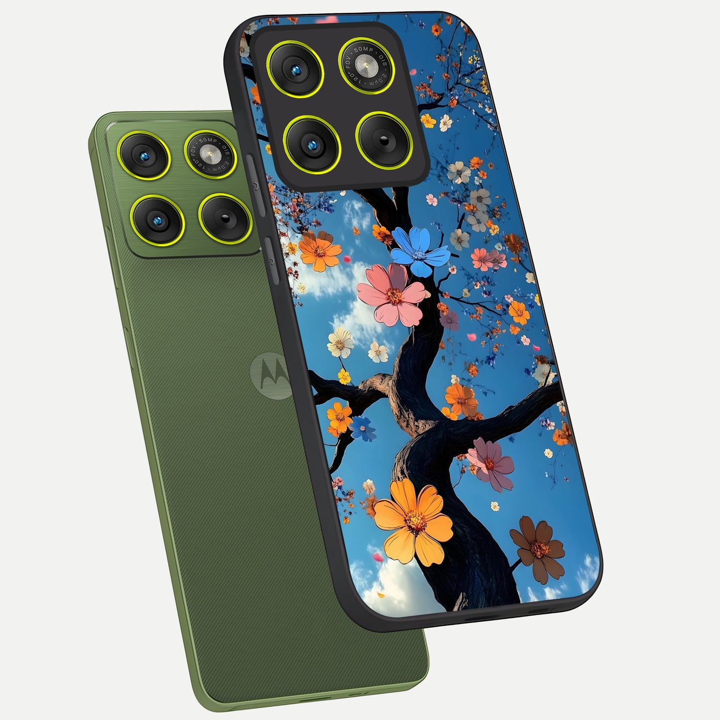  Blossom Dream Sky phone case For Moto Edge 70 showing premium glass back cover with detailed artwork