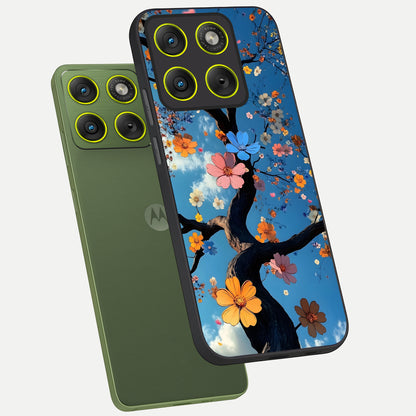  Blossom Dream Sky phone case For Moto Edge 70 showing premium glass back cover with detailed artwork