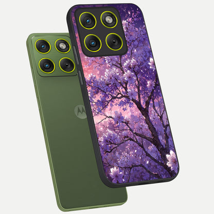  Blossom Tree phone case For Moto Edge 70 showing premium glass back cover with detailed artwork