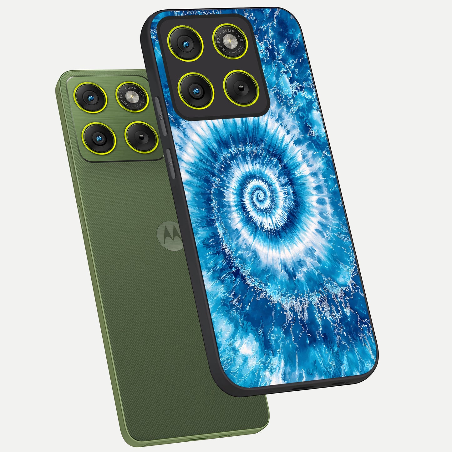  Blue Galaxy Wave phone case For Moto Edge 70 showing premium glass back cover with detailed artwork