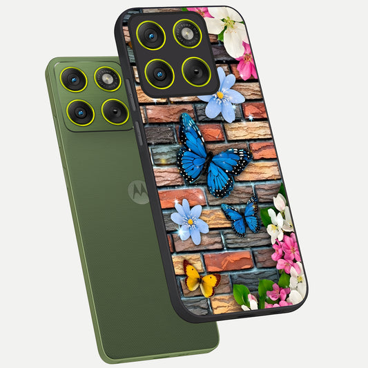  Brick Bloom Flight phone case For Moto Edge 70 showing premium glass back cover with detailed artwork