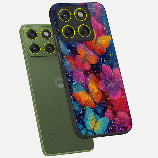  Butterfly Dream Mist phone case For Moto Edge 70 showing premium glass back cover with detailed artwork