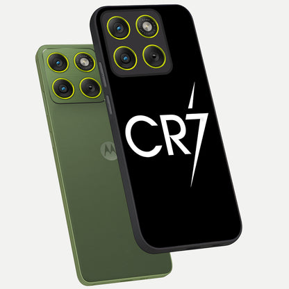  CR7 Elite Strike phone case For Moto Edge 70 showing premium glass back cover with detailed artwork