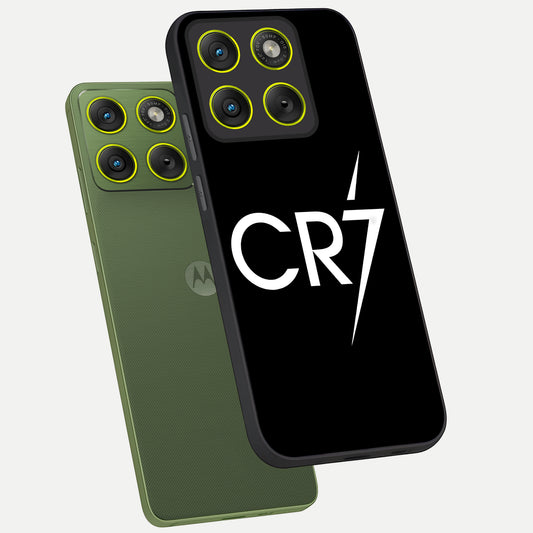  CR7 Elite Strike phone case For Moto Edge 70 showing premium glass back cover with detailed artwork