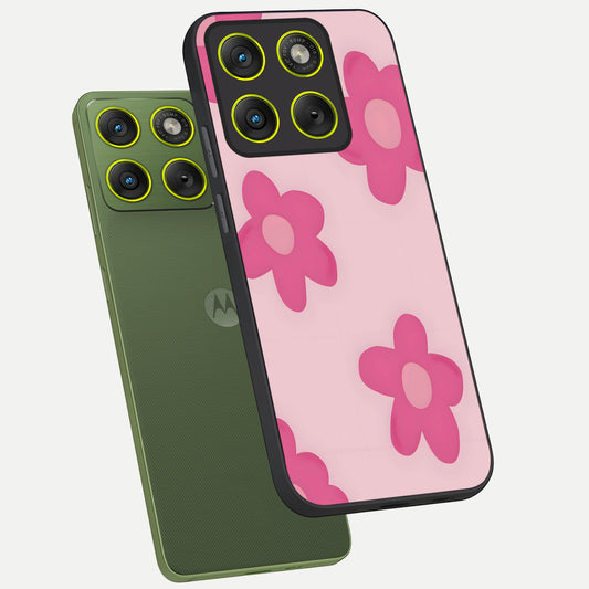  Candy Bloom Dreams phone case For Moto Edge 70 showing premium glass back cover with detailed artwork