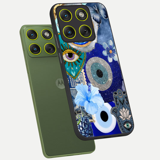  Celestial Blue Vision phone case For Moto Edge 70 showing premium glass back cover with detailed artwork