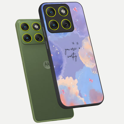  Celestial Cloud Magic phone case For Moto Edge 70 showing premium glass back cover with detailed artwork