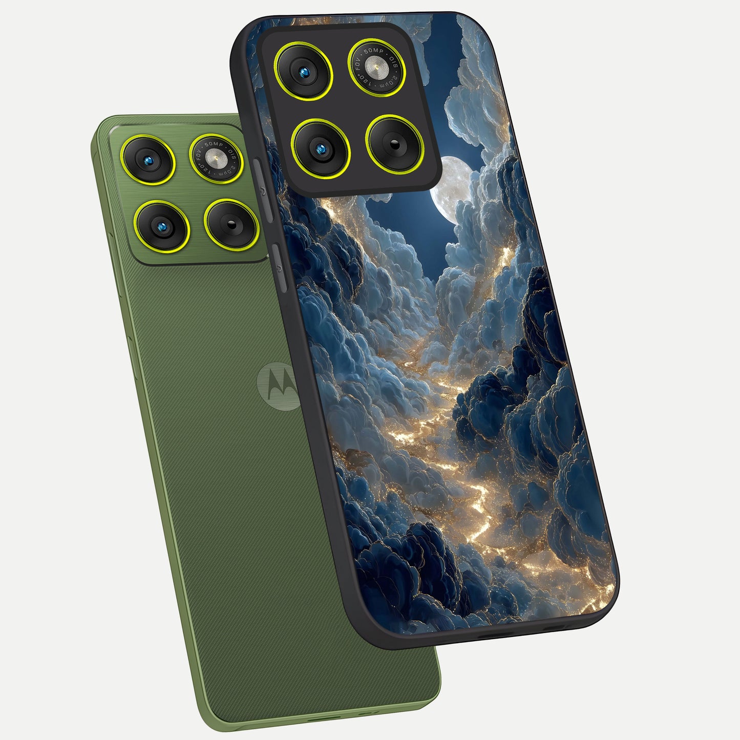  Celestial Cloud Road phone case For Moto Edge 70 showing premium glass back cover with detailed artwork