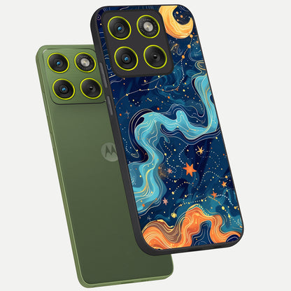  Celestial Dream Flow phone case For Moto Edge 70 showing premium glass back cover with detailed artwork