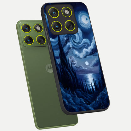  Celestial Dream Van Gogh phone case For Moto Edge 70 showing premium glass back cover with detailed artwork