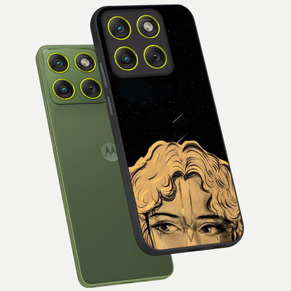  Celestial Gods Plan phone case For Moto Edge 70 showing premium glass back cover with detailed artwork
