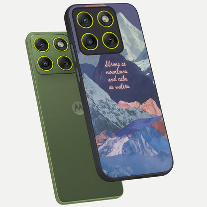  Celestial Mountain Calm phone case For Moto Edge 70 showing premium glass back cover with detailed artwork