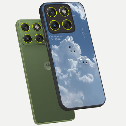  Cloud Bunny Dreams phone case For Moto Edge 70 showing premium glass back cover with detailed artwork