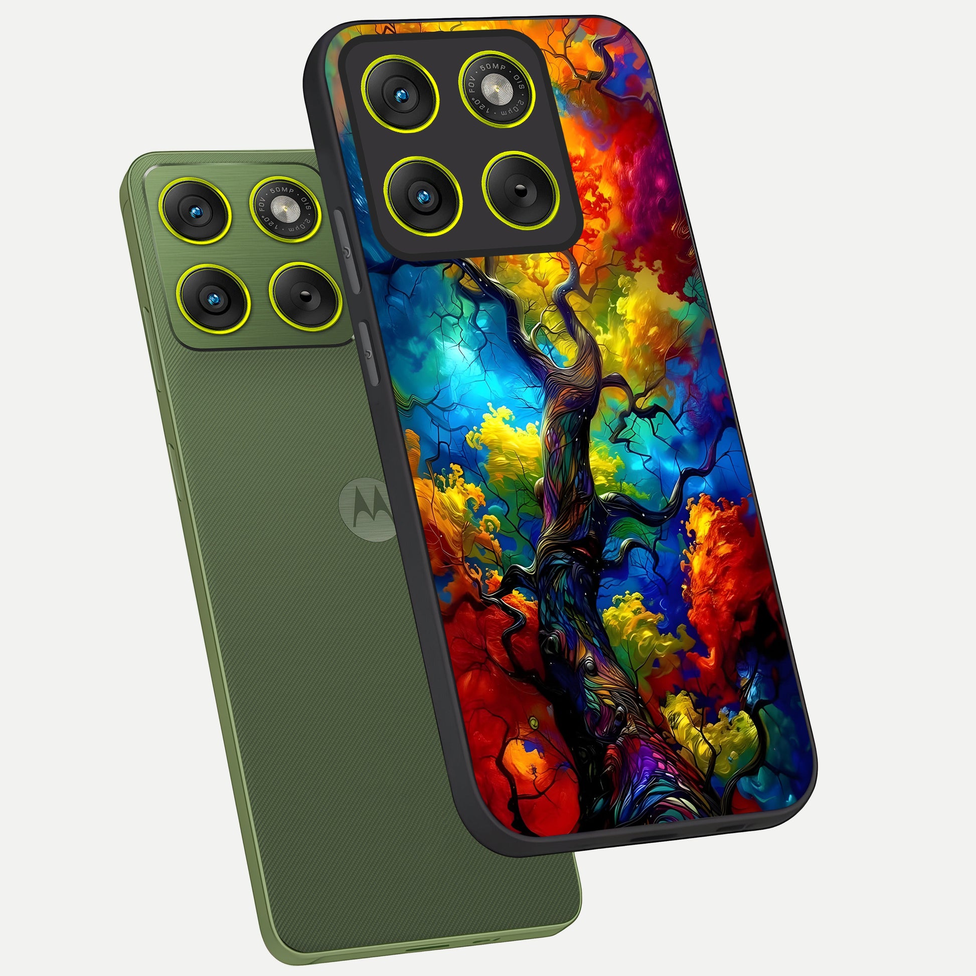  Colorful Soda Bottles phone case For Moto Edge 70 showing premium glass back cover with detailed artwork