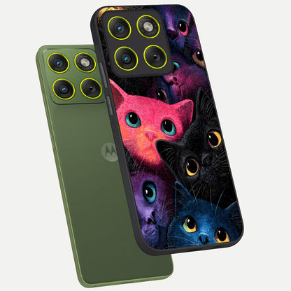  Cosmic Cats Dreams phone case For Moto Edge 70 showing premium glass back cover with detailed artwork