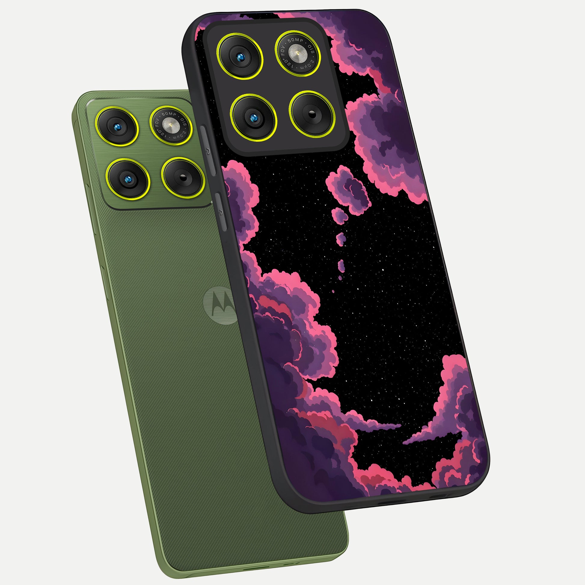  Cosmic Cloud Journey phone case For Moto Edge 70 showing premium glass back cover with detailed artwork